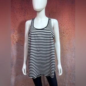 NWOT Women’s Large Black and White Striped Tank Top
